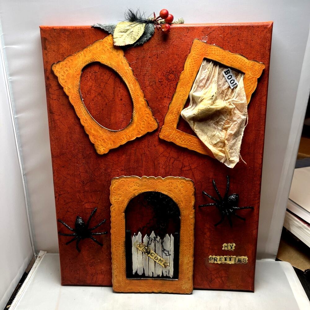 Artisan Made HALLOWEEN Multi Media Picture OOAK